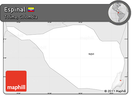 Silver Style Simple Map of Espinal