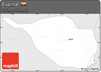 Silver Style Simple Map of Espinal