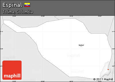 Silver Style Simple Map of Espinal