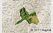 Satellite Map of Ibague, shaded relief outside