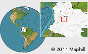 Satellite Location Map of Melgar, highlighted country