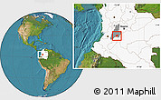 Satellite Location Map of Natagaima, highlighted country, highlighted parent region