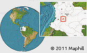 Satellite Location Map of Natagaima, highlighted country
