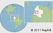 Savanna Style Location Map of Natagaima, highlighted country, within the entire country