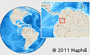 Shaded Relief Location Map of Natagaima, within the entire country