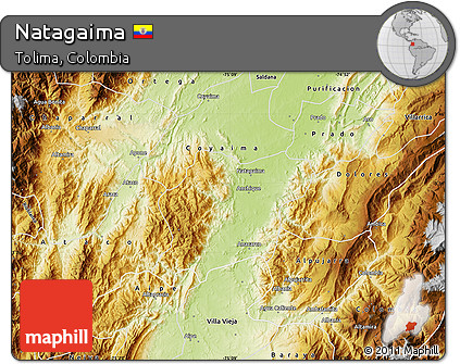 Physical Map of Natagaima