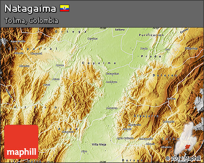 Physical Map of Natagaima