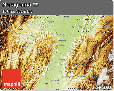 Physical Map of Natagaima