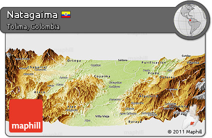 Physical Panoramic Map of Natagaima