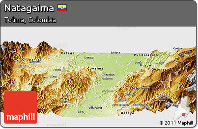 Physical Panoramic Map of Natagaima