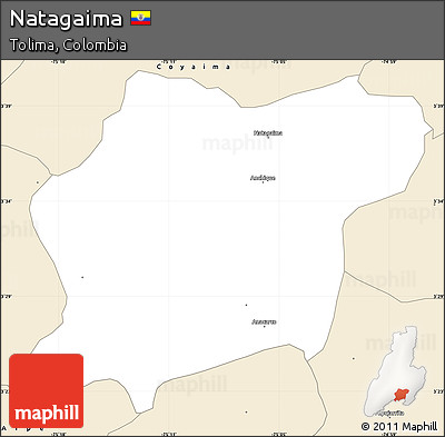 Classic Style Simple Map of Natagaima