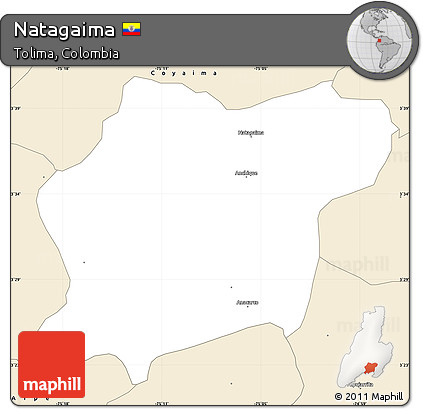 Classic Style Simple Map of Natagaima