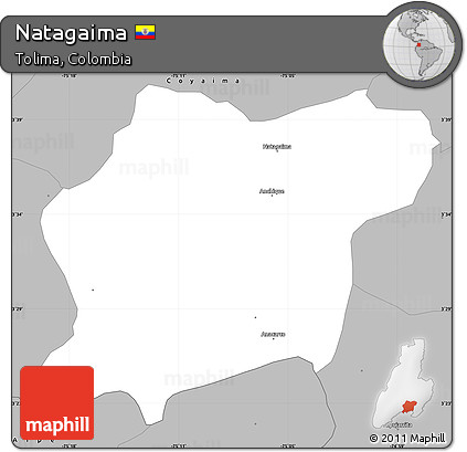 Gray Simple Map of Natagaima