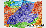 Political Shades Panoramic Map of Tolima