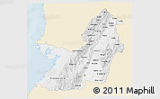 Classic Style 3D Map of Valle del Cauca, single color outside