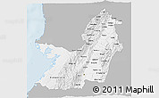 Gray 3D Map of Valle del Cauca, single color outside