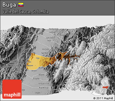 Physical 3D Map of Buga, desaturated