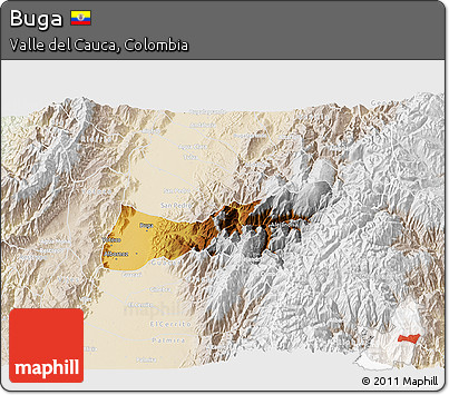 Physical 3D Map of Buga, lighten