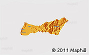 Political 3D Map of Buga, cropped outside