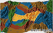 Political 3D Map of Buga, darken