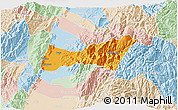 Political 3D Map of Buga, lighten