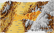 Political 3D Map of Buga, physical outside
