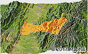 Political 3D Map of Buga, satellite outside