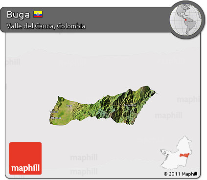Satellite 3D Map of Buga, cropped outside