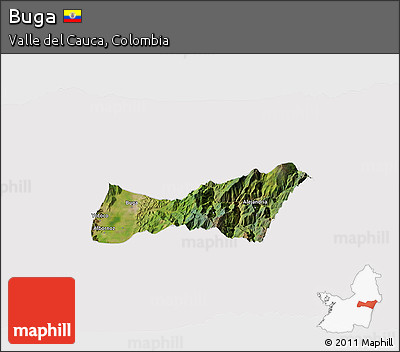 Satellite 3D Map of Buga, cropped outside
