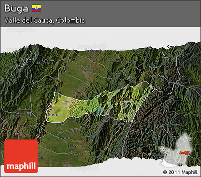 Satellite 3D Map of Buga, darken