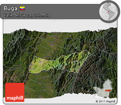 Satellite 3D Map of Buga, darken