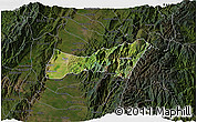 Satellite 3D Map of Buga, darken