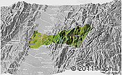 Satellite 3D Map of Buga, lighten, desaturated