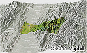 Satellite 3D Map of Buga, lighten, semi-desaturated