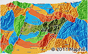 Satellite 3D Map of Buga, political outside