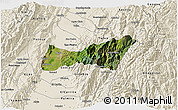 Satellite 3D Map of Buga, shaded relief outside
