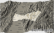 Shaded Relief 3D Map of Buga, darken