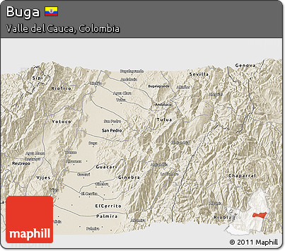 Shaded Relief 3D Map of Buga