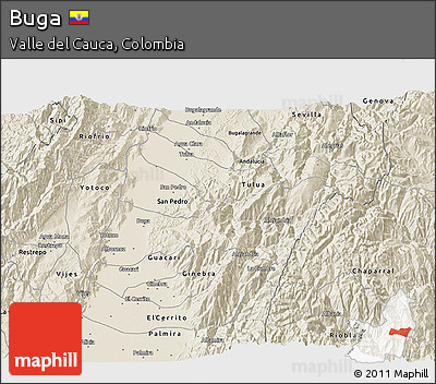 Shaded Relief 3D Map of Buga