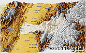 Shaded Relief 3D Map of Buga, physical outside