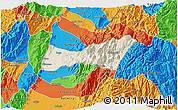 Shaded Relief 3D Map of Buga, political outside