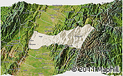 Shaded Relief 3D Map of Buga, satellite outside