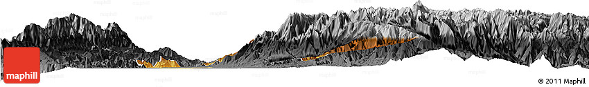 Physical Horizon Map of Buga, darken, desaturated