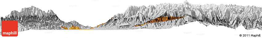 Physical Horizon Map of Buga, lighten, desaturated