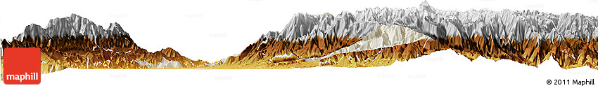 Shaded Relief Horizon Map of Buga, physical outside
