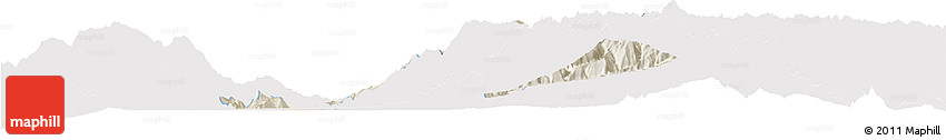 Shaded Relief Horizon Map of Buga, single color outside