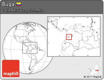 Blank Location Map of Buga, highlighted parent region, within the entire country