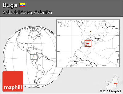 Blank Location Map of Buga, highlighted parent region