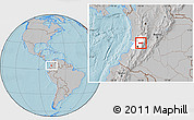 Gray Location Map of Buga, highlighted parent region, hill shading