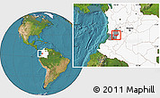 Satellite Location Map of Buga, highlighted country, highlighted parent region